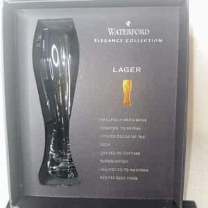 Waterford Elegance Lager Beer Crystal Glasses Set of 2 Glasses New in Box